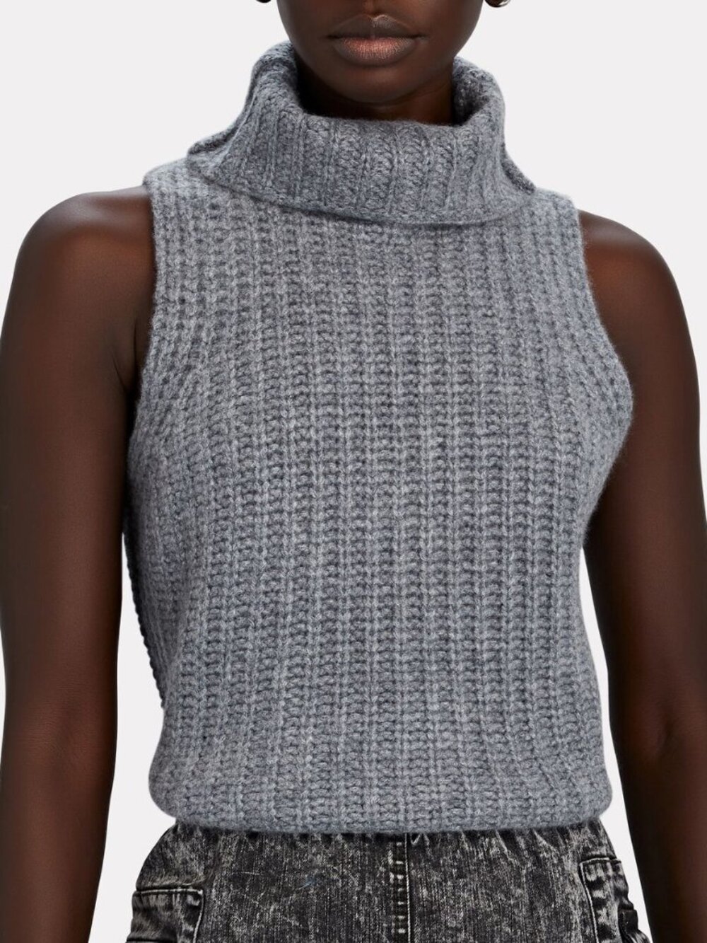 Sablyn "Saige" Cashmere Turtleneck in "Tornado" Grey, size XS